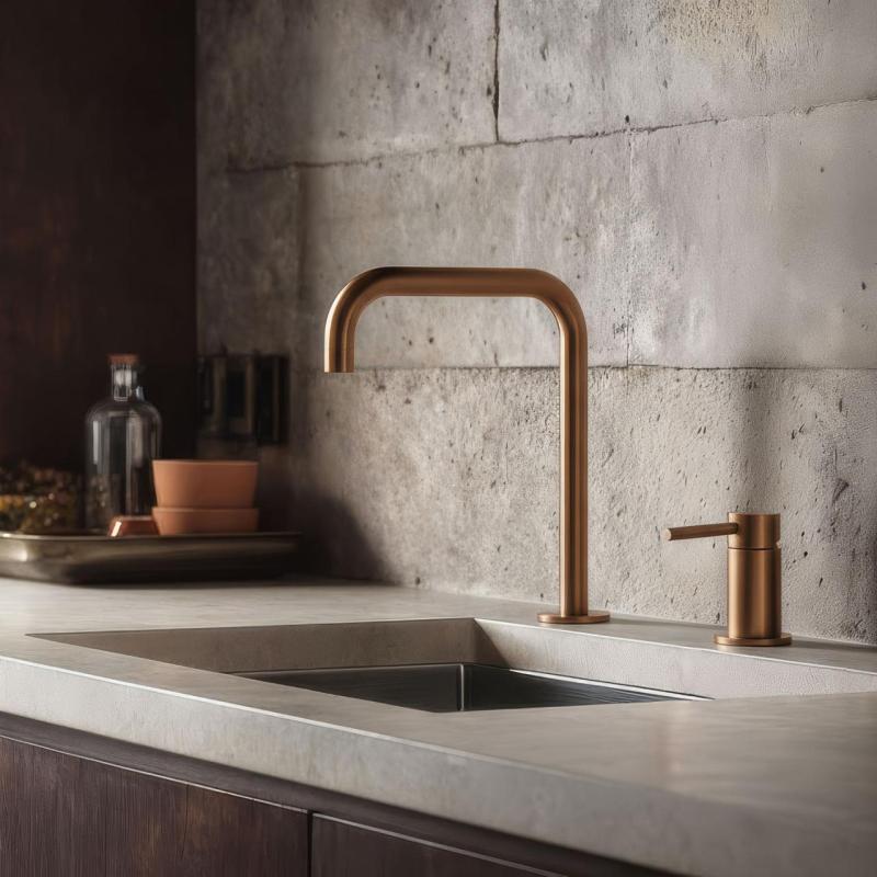 Pure.Sink Luxion 2-οπών Χάλκινη βρύση κουζίνας με U έξοδο PLX2HU-62