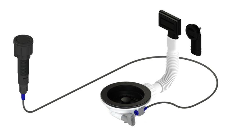 Σετ αποχέτευσης Granitemy Μαύρο που περιλαμβάνει απόβλητο πίεσης με βύσμα, καθώς και ορθογώνια και κυκλική υπερχείλιση 1208971746