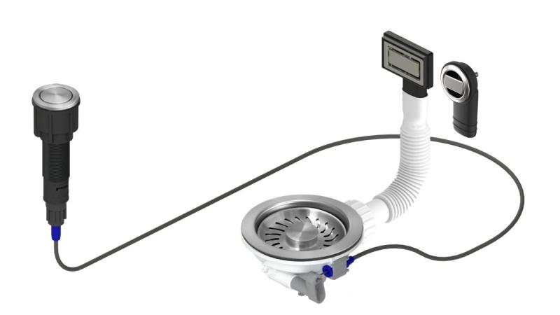 Σετ αποχέτευσης Granitemy RVS συμπεριλαμβανομένου του κουμπιού αποβλήτων με πρίζα, συν ορθογώνιος και στρογγυλός υπερχείλιση 1208971748