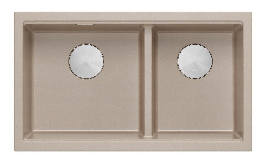 Quadri Newport II Διπλό Beige Γρανίτης Επιφάνειας Νεροχύτης 76x45 εκ. με ανοξείδωτο πώμα 1208971754