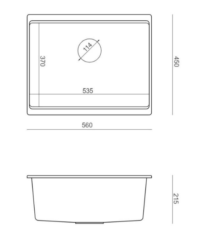 Quadri Newport II γρανίτης υποκατασκευής μπεζ νεροχύτη 560x450mm με χρυσή βύσμα και καπάκι αποχέτευσης 1208971765