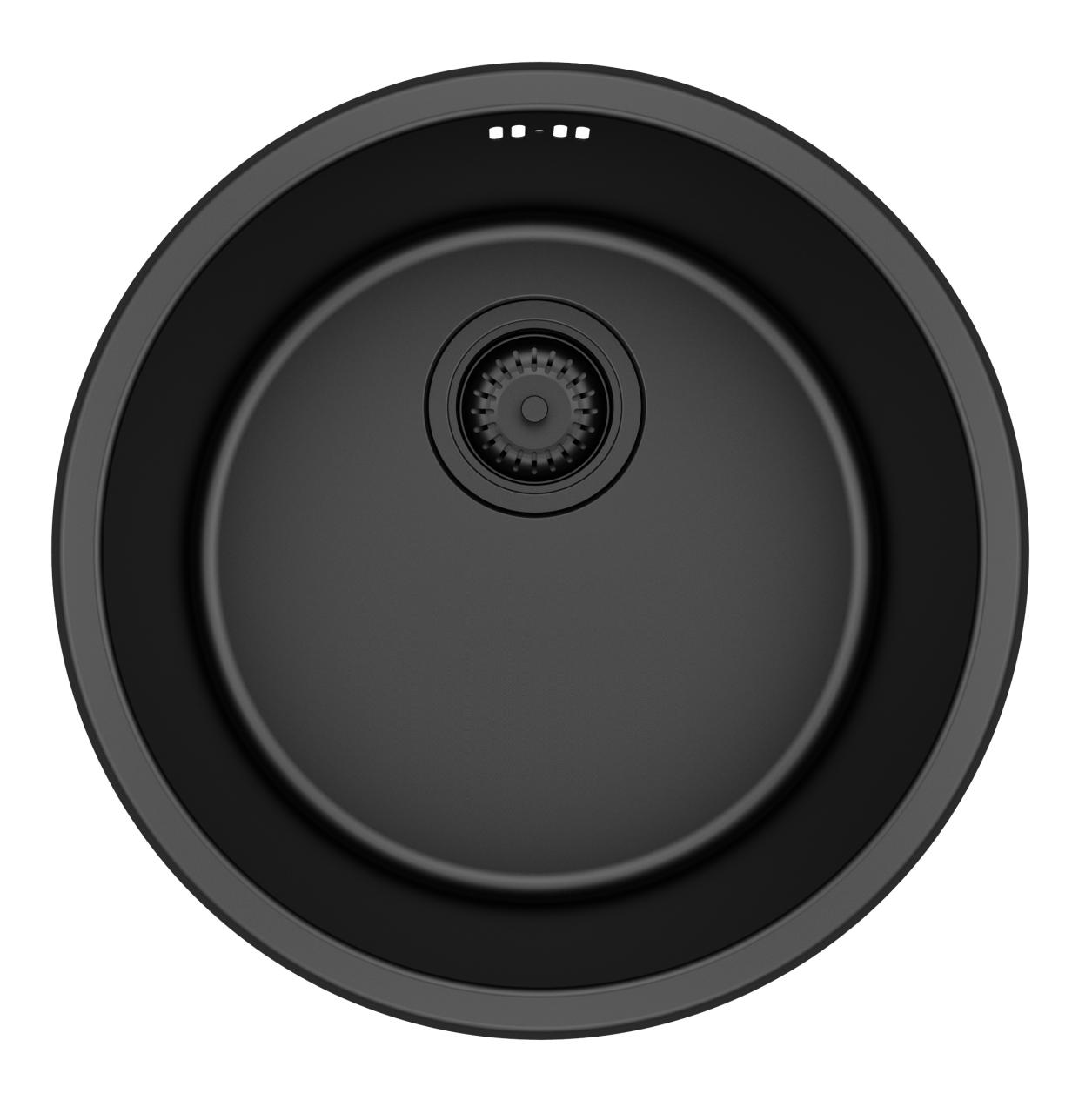Pure.Sink Rondo Gun metal Στρογγυλός νεροχύτης επίπεδης εγκατάστασης, υποδομής και επιδομής 38 cm PRN38-61