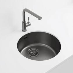 Pure.Sink Rondo Νιπτήρας στρογγυλός σε χρώμα Gun Metal, για χωνευτή, υπόπλευρη και επιτοίχια τοποθέτηση, 37 cm RD375-GunMetal