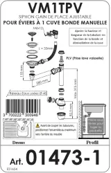 Ausmann Σετ αποχέτευσης από ανοξείδωτο χάλυβα με τετράγωνη υπερχείλιση, συμπεριλαμβανομένης της σιφωνιέρας για μονή νεροχύτη 1208971877