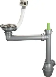 Ausmann Σετ αποχέτευσης από ανοξείδωτο χάλυβα με τετράγωνη υπερχείλιση, συμπεριλαμβανομένης της σιφωνιέρας για μονή νεροχύτη 1208971877