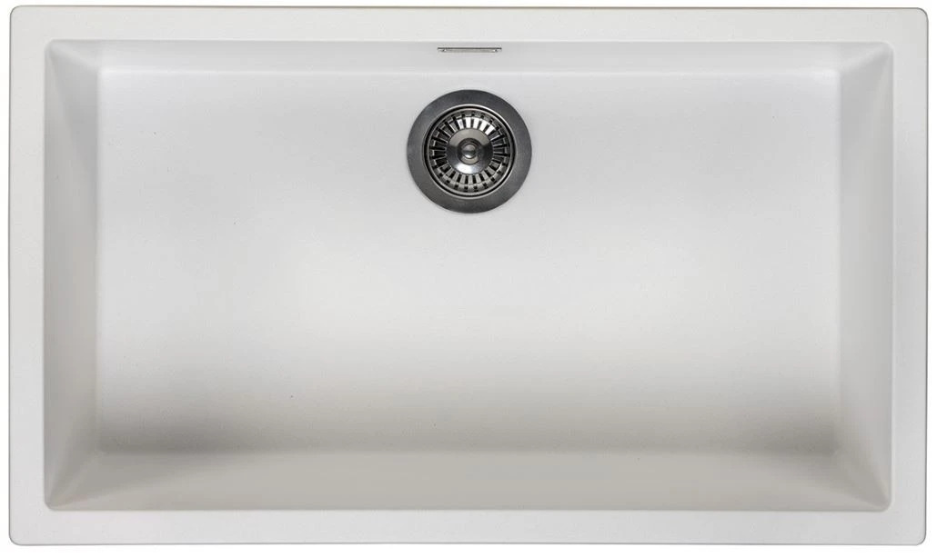 Ausmann Ίνα λευκό μεγάλο νεροχύτη 70x40cm υποδομής, επιφάνειας και επιφανειακής τοποθέτησης με αυτόματο ανοξείδωτο πρίζα 1208971904