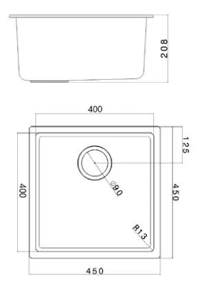 Ausmann Fibre άμμος λευκό νεροχύτη 40x40cm υποδομή, επιφάνεια και επίπεδη ενσωμάτωση με αυτόματη χρυσή βύσμα 1208971928