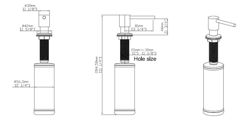 Pure.Sink Elite Steel Shine εντοιχιζόμενη διανομέας σαπουνιού PVD χαλκού αναπληρώσιμη από πάνω PS9010-62