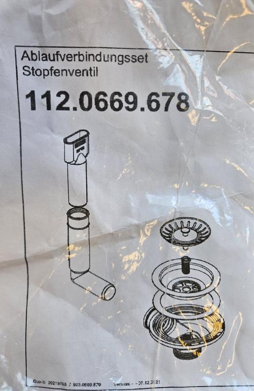 Franke ανοξείδωτο σετ αποστράγγισης Sirius, 1 λεκάνη, 1 κεντρική υπερχείλιση 112.0669.678