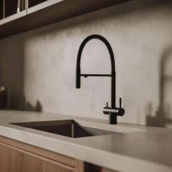 Pure.Sink Elite Steel Flex 3-τρόποι Μαύρη ματ κουζινική βρύση με εύκαμπτη ροή και Φιλτραρισμένο Νερό PS8110-10