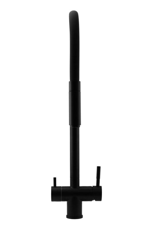 Pure.Sink Elite Steel Flex 3-τρόποι Μαύρη ματ κουζινική βρύση με εύκαμπτη ροή και Φιλτραρισμένο Νερό PS8110-10