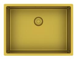 Pure.Sink Exclusivo Χρυσό νεροχύτη 55x40 cm ακτίνα 10 mm, υποστύλωμα, επίπεδη κατασκευή και επικάλυψη PEX5540-60