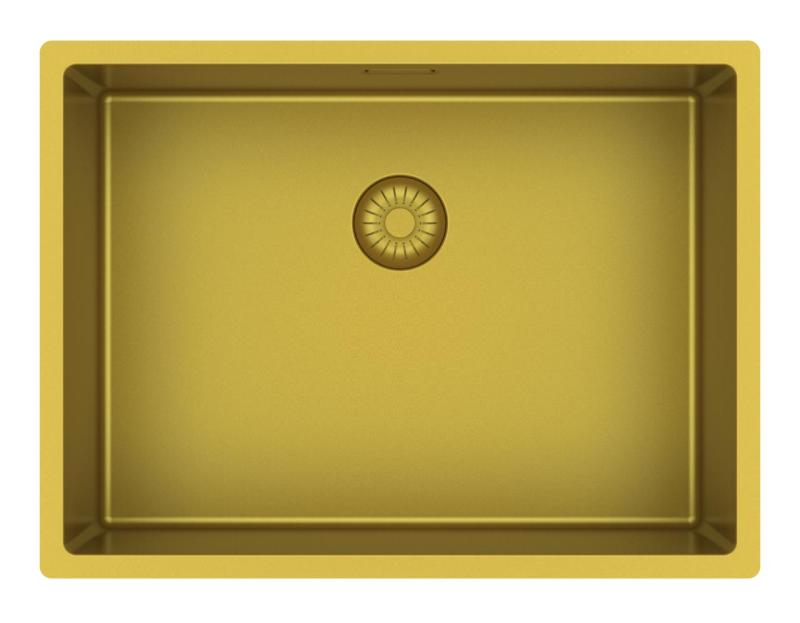 Pure.Sink Exclusivo Χρυσό νεροχύτη 55x40 cm ακτίνα 10 mm, υποστύλωμα, επίπεδη κατασκευή και επικάλυψη PEX5540-60