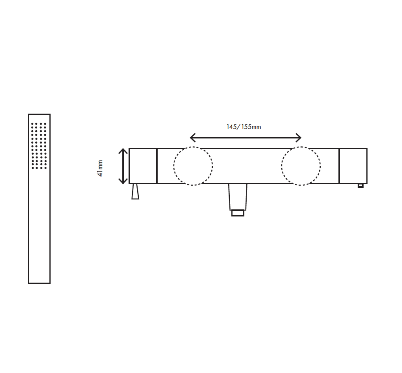 MURO TUA Θερμοστατική βαλβίδα ντους με σετ ντους χρώμιο M1.B1TH.CR