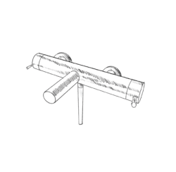 MURO TUA Μπαταρία μπάνιου με σετ ντους χεριού χρώμιο M1.B2.CR