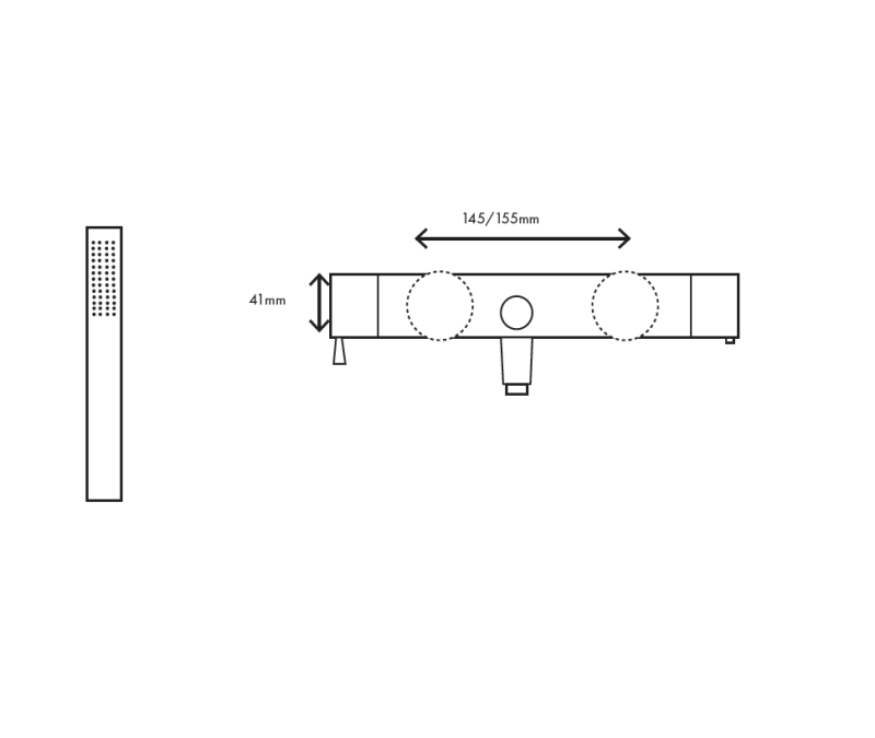 MURO TUA θερμοστάτης μπάνιου με σετ χειροκίνητης ντουζιέρας χρώμιο M1.B2TH.CR