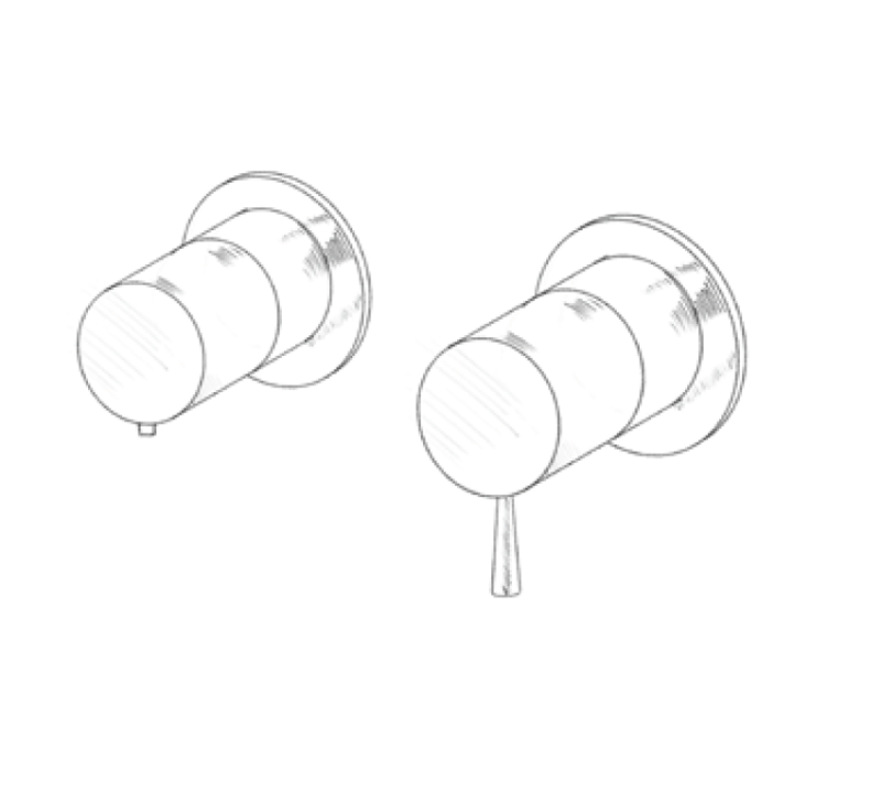 MURO TUA ενσωματωμένη θερμοστατική βρύση ντους με 1 έξοδο χρώμιο M1.B31T.R.CR