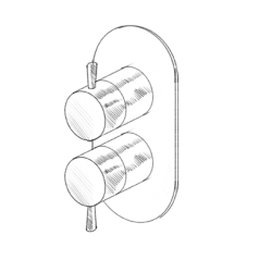 MURO TUA Εντοιχισμένος μείτης με 3-θέσιο διακόπτη χρώμιο M1.B33.S.CR