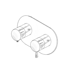 MURO TUA Εντοιχισμένη θερμοστατική βρύση ντους με 2 εξόδους χρώμιο M1.B32T.S.CR