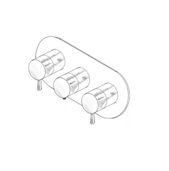 MURO TUA ενσωματωμένη θερμοστατική βρύση ντους με 2 βρύσες διακοπής χρώμιο M1.B34T.S.CR
