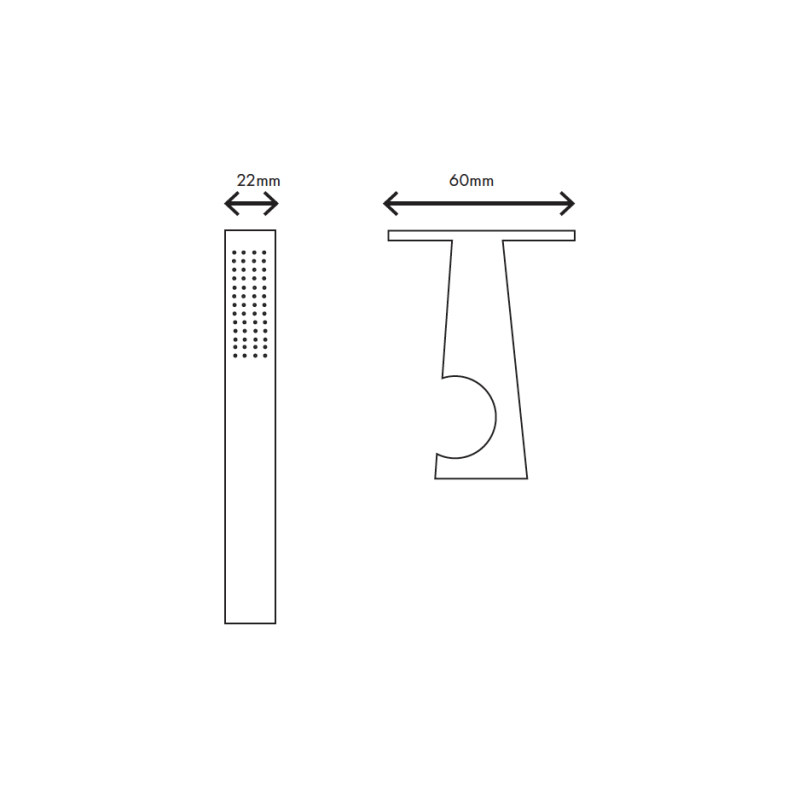 MURO TUA Σετ ντους χειρός Slim με σύνδεση τοίχου χρώμιο M1.BA1.S.CR