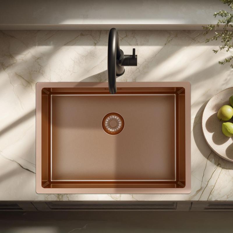 Pure.Sink Exclusivo Ειδικό χαλκός νεροχύτη μήκους 35 cm 50x35 cm ακτίνα 10 mm PEX5035-62