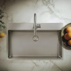 Pure.Sink Exclusivo Μεγάλο νεροχύτη από ανοξείδωτο χάλυβα 75x40cm Tapwing με οπή για βρύση PEX7540T-02