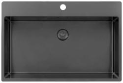 Pure.Sink Exclusivo Gun metal Μεγάλο νεροχύτη 75x40cm Tapwing με οπή για βρύση PEX7540T-61