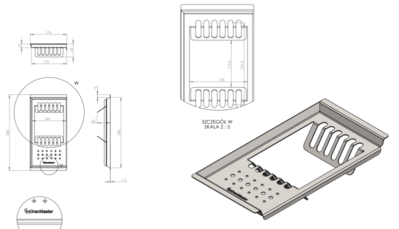Massimo Αξεσουάρ Πλάκα Δίσκος Μαύρο Ματ 366x176x63mm