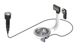 Pure.Sink Universal Σετ αποχέτευσης από ανοξείδωτο χάλυβα, συμπεριλαμβανομένου του πλυντηρίου με πώμα, καθώς και ορθογώνιου και στρογγυλού υπερχειλιστή WSTAUT-02