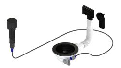 Pure.Sink Universal Μαύρο σετ αποχέτευσης με πώμα και πώμα με πώμα, καθώς και ορθογώνιο και στρογγυλό πώμα WSTAUT-31