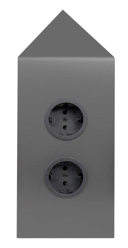 Indux Corner Ενεργειακή στήλη με 2 πρίζες Γείωση Γωνία Gun metal 1208972286