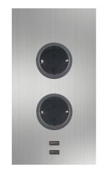 Indux Corner Ενεργειακή στήλη με 2 πρίζες γείωσης και 2 x φορτιστή USB από ανοξείδωτο χάλυβα 1208972296