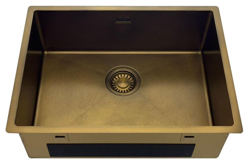 Pure.Sink Luxion PVD Αντίκα Χάλκινο νεροχύτη 55x40 cm υποστύλωμα, επίπεδη εγκατάσταση και επιφανειακή εγκατάσταση  με ράφι βάσης PLX5540-64