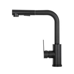 Graniteland Celeste Black kitchen mixer tap with pull-out spout and dual-function hand shower 1208972454