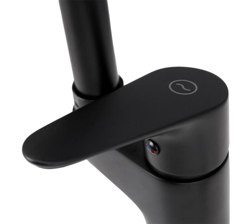 Aquanello Casa Μαύρος αναμικτήρας κουζίνας με επάνω μοχλό BL-1202-CS