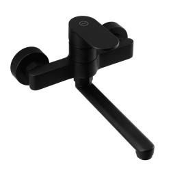 Aquanello Casa Μονόχειρη βρύση κουζίνας μαύρη με έξοδο 20 cm BL-1420-CS