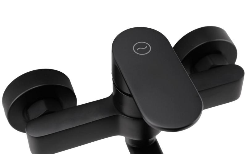 Aquanello Casa Μονόχειρη βρύση κουζίνας μαύρη με έξοδο 20 cm BL-1420-CS