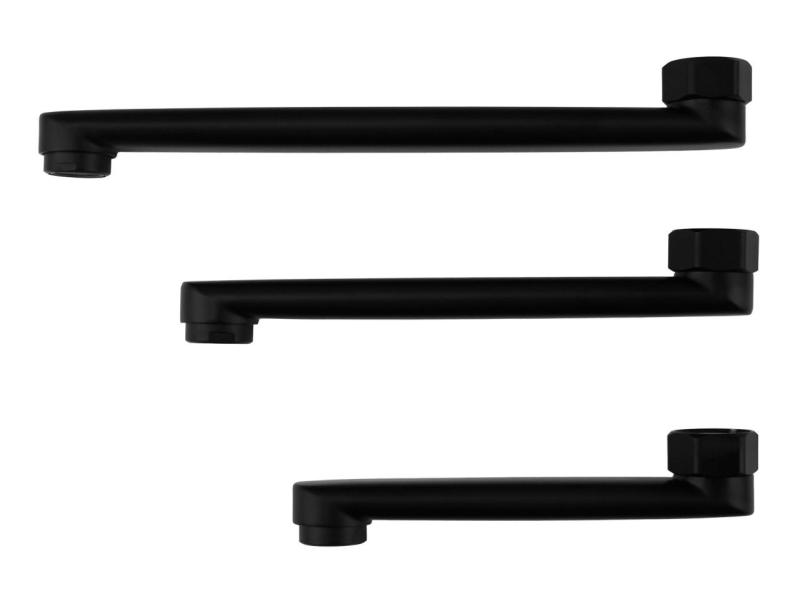 Aquanello Casa Μονόχειρη βρύση κουζίνας μαύρη με έξοδο 20 cm BL-1420-CS