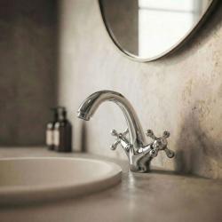 Aquanello Heritage Ascot Κλασικός νοσταλγικός μείκτης νιπτήρα χρώμιο CR-4101-HA