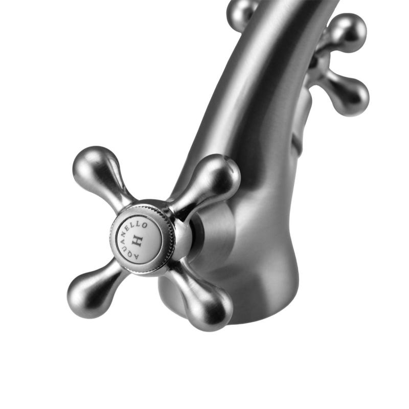Aquanello Heritage Ascot Κλασικός νοσταλγικός μείκτης νιπτήρα από ανοξείδωτο ατσάλι NB-4101-HA