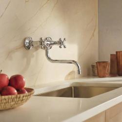 Aquanello Heritage Ascot Κλασική βρύση τοίχου κουζίνας, χρώμιο CR-4111-HA