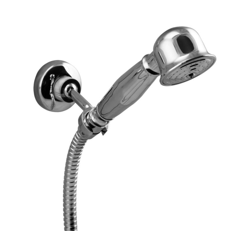 Aquanello Heritage Ascot Κλασικό σετ ντουζιέρας με κουμπιά σε σχήμα αστεριού, χρώμιο, συμπεριλαμβανομένου χειροκίνητου ντους CR-2002-HA