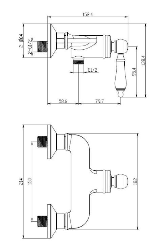 Aquanello Heritage Manor Κλασικός αναμικτήρας ντους χρώμιο CR-2001-HM