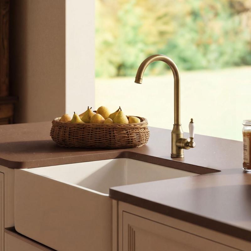 Aquanello Heritage Manor Κλασική κουζίνα Νοσταλγική βρύση κουζίνας σε χρώμα μπρούντζου BN-9001-HM