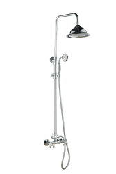 Aquanello Heritage Ascot Κλασικό σετ ντους Επιτοίχια στήλη ντους Χρώμιο CR-2003-HA