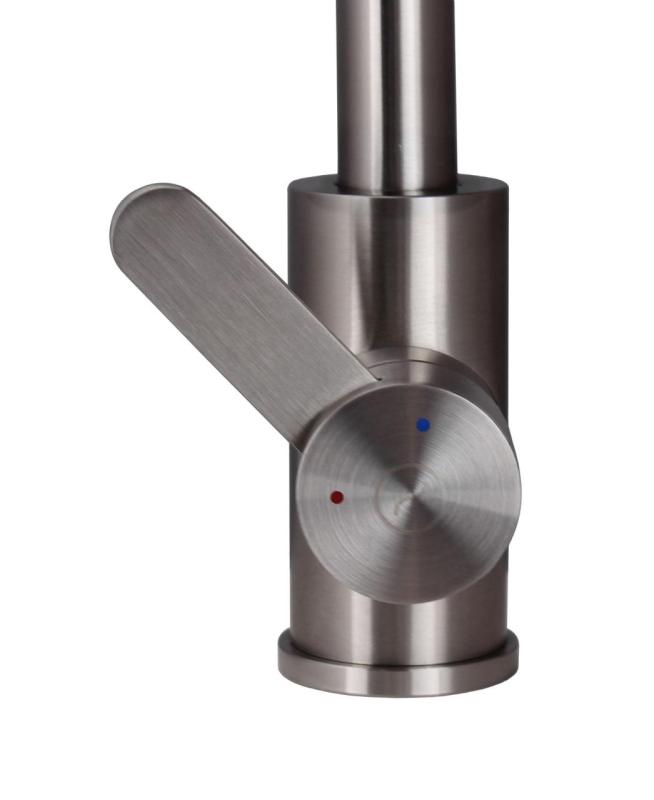 Aquanello Forma Μαζικός ανοξείδωτος μοχλός κουζίνας με στρογγυλή έξοδο SS-1002-FM