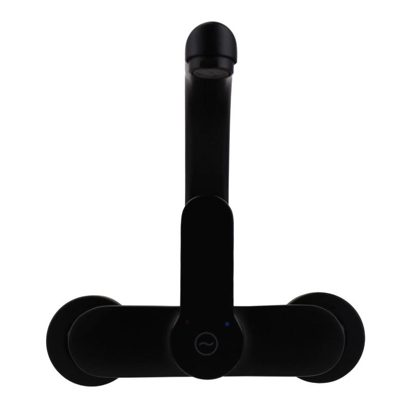 Aquanello Casa Κουζίνα Μπαταρία τοίχου με επάνω έξοδο Μαύρη BL-1003-CS