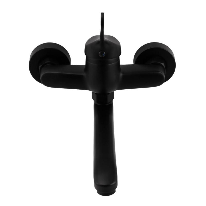 Aquanello Casa Κουζίνα Μπαταρία τοίχου με επάνω έξοδο Μαύρη BL-1003-CS