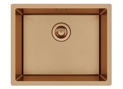 Ausmann Mosel Σετ συνδυασμού νεροχύτη PVD χαλκού 50x40 cm με βρύση κουζίνας, διανομέα σαπουνιού και ρολό χαλάκι 1208972563